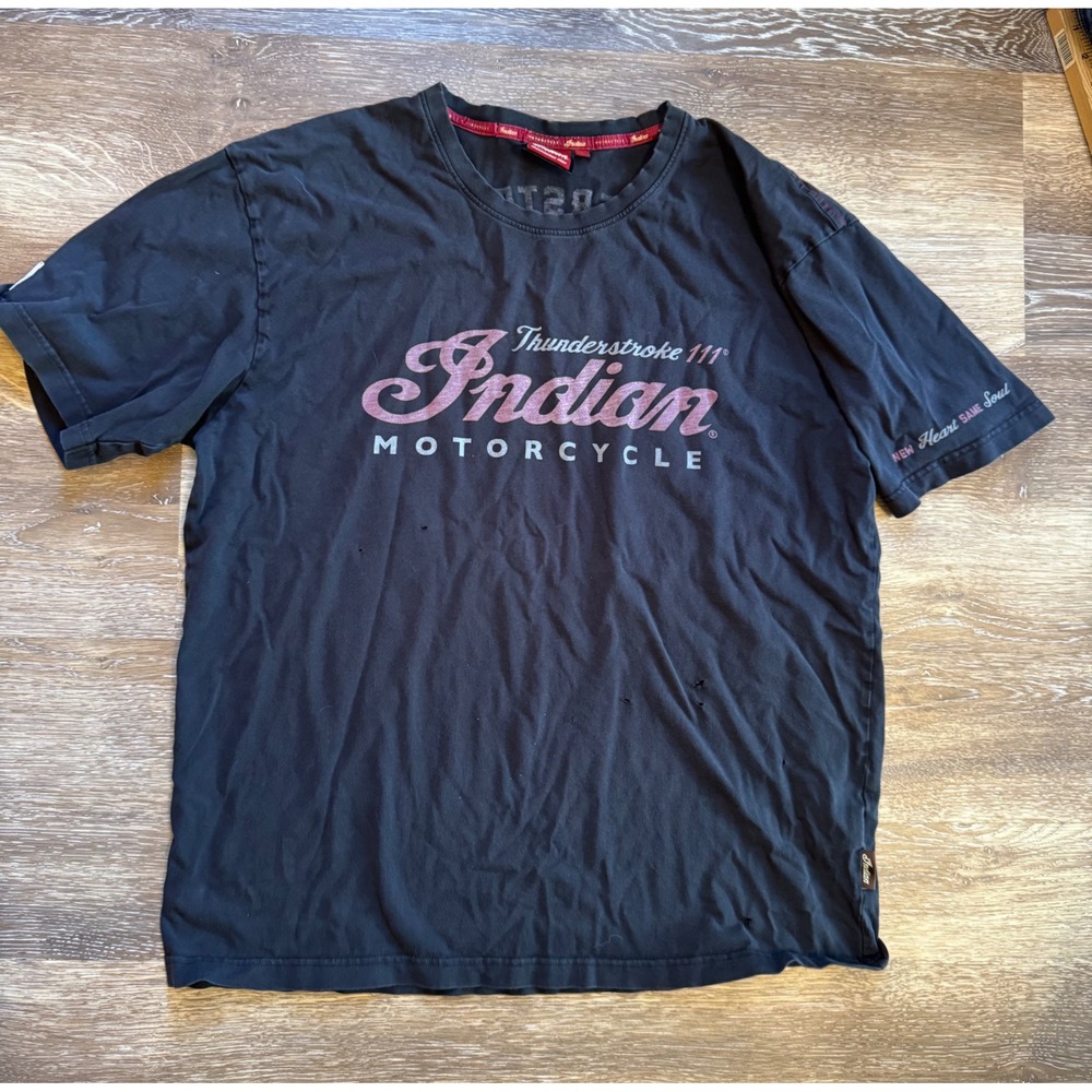Indian Motorcycle Thunderstroke 111 Graphic T-Shirt Black XL Distressed